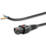 כבל חשמל יצוק עם נעילת 2M , IEC C13 ~ SE BARE - IEC LOCK