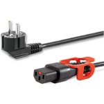 כבל חשמל יצוק עם נעילת +2M , IEC C13 ~ EU PLUG - IEC LOCK