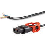 כבל חשמל יצוק עם נעילת +2M , IEC C13 ~ SE BARE - IEC LOCK