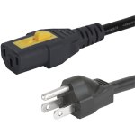 כבל חשמל יצוק עם נעילת 2M , IEC C13 ~ US PLUG - V-LOCK