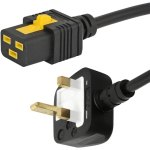 כבל חשמל יצוק עם נעילת 2M , IEC C19 ~ UK PLUG - V-LOCK