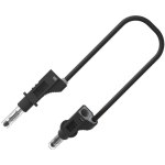 כבל בדיקה מבודד - 4MM PLUG ~ 4MM PLUG 0.5M - בידוד שחור