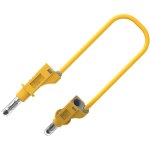 כבל בדיקה מבודד - 4MM PLUG ~ 4MM PLUG 0.5M - בידוד צהוב