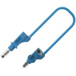 כבל בדיקה מבודד - 4MM PLUG ~ 4MM PLUG 1M - בידוד כחול