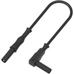 כבל בדיקה מבודד - 4MM PLUG ~ 4MM R/A PLUG 1M - בידוד שחור