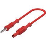 כבל בדיקה - 4MM PLUG ~ 4MM SOCKET 0.5M - בידוד אדום