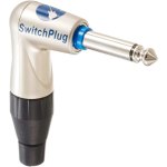 מחבר SWITCH PL 6.35MM זכר להלחמה לכבל - מונו - זוויתי כסוף - AMPHENOL