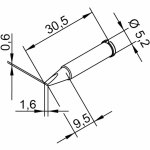 ראש לידית מלחם - ERSA 0102CDLF16 - CHISEL 1.6MM