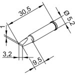 ראש לידית מלחם - ERSA 0102CDLF32 - CHISEL 3.2MM