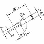 ראש לידית מלחם - ERSA 0102BDLF20 - BLADE 2.0MM