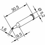 ראש לידית מלחם - ERSA 0102WDLF16 - SOLDER WELL 1.6MM