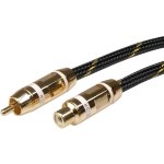 כבל ROLINE GOLD - 2.5M - WHITE RCA (M) - WHITE RCA (F) - AV