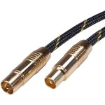 כבל אנטנה - (ROLINE GOLD - 2.5M - TV PLUG (M) - TV PLUG (F