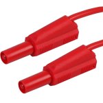 כבל בדיקה מבודד - 4MM PLUG ~ 4MM PLUG 1M - בידוד אדום