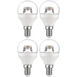 רביעיית נורות WARM WHITE LED 5W - הברגה E14 - עדשה שקופה