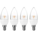 רביעיית נורות COOL WHITE LED 5W - הברגה E14 - עדשת נר שקופה