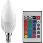 נורת RGBW LED 4W - הברגה E14 - עדשת נר חלבית