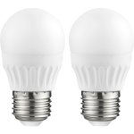 זוג נורות WARM WHITE LED 3W - הברגה E27 - עדשה חלבית