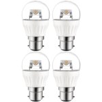 רביעיית נורות COOL WHITE LED 5W - חיבור B22 - עדשה שקופה