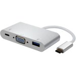 כבל מתאם - ROLINE USB3.1 TYPE C ~ VGA / USB