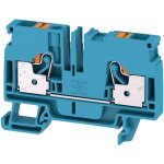 מחבר טרמינל בלוק לפס דין - 2WAY , 6MM² , 41A , 800V , BLUE