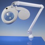 מנורת עבודה שולחנית עם זכוכית מגדלת - SLIMLINE LED - הגדלה X3