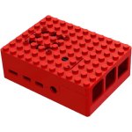 קופסת זיווד PI-BLOX אדומה עבור RASPBERRY PI 4
