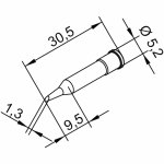 ראש לידית מלחם - ERSA 0102PDLF13 - ANGLED 1.3MM