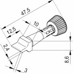 ראש לידית מלחם - ERSA 0102ZDLF100 - WICK 10MM