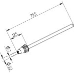 ראש לידית שואב בדיל - (ERSA 0742ED2032 - 2.0MM (ID) / 3.2MM (OD