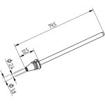 ראש לידית שואב בדיל - (ERSA 0742ED2238 - 2.4MM (ID) / 3.8MM (OD