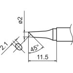 ראש מלחם - HAKKO T15-BC2 - 45º BEVELED 2MM