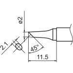 ראש מלחם - HAKKO T15-BCF2 - 45º BEVELED 2MM