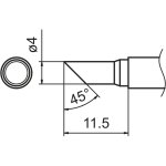 ראש מלחם - HAKKO T15-C4 - 45º BEVELED 4MM