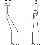 ראש מלחם (פינצטה חמה) - HAKKO T16-1013 - BEVEL CHIP 3MM