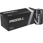 10 סוללות אלקליין - D 1.5V - DURACELL PROCELL INDUSTRIAL