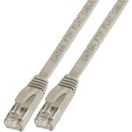 כבל רשת יצוק מסוכך - FLAT CAT6A 0.5M - בידוד אפור