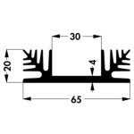 גוף קירור SK 48/50 SA-3 - 65X50X20MM