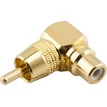 מתאם RCA PLUG - RCA SOCKET RIGHT ANGLED