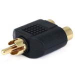 מתאם RCA PLUG - 2XRCA SOCKETS