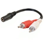 מתאם - 3.5MM STEREO SOCKET - 2XRCA PLUGS