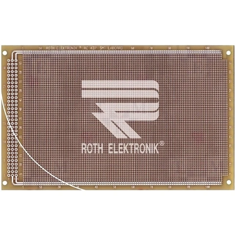 לוח נקודות הלחמה דו צדדי - 100X160MM FR4 - SMD ROTH ELEKTRONIK