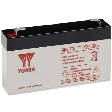 מצבר עופרת נטען - YUASA NP1.2-6 - 6V 1.2AH YUASA