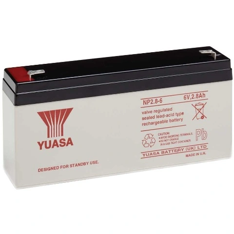 מצבר עופרת נטען - YUASA NP2.8-6 - 6V 2.8AH YUASA