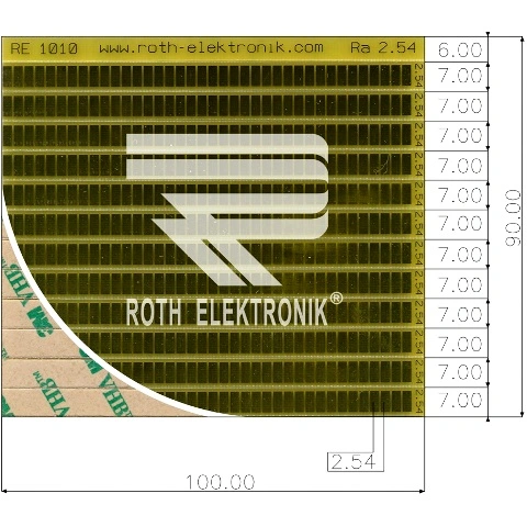 לוח פסי מגעים SMD נדבקים - PITCH 2.54MM ROTH ELEKTRONIK