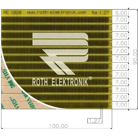 לוח פסי מגעים SMD נדבקים - PITCH 1.27MM ROTH ELEKTRONIK