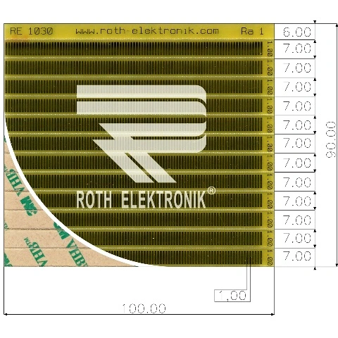 לוח פסי מגעים SMD נדבקים - PITCH 1.00MM ROTH ELEKTRONIK