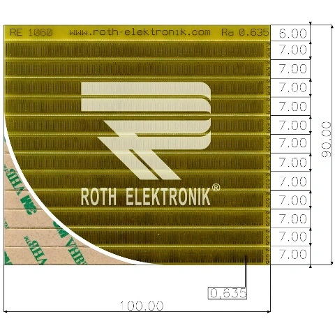 לוח פסי מגעים SMD נדבקים - PITCH 0.635MM ROTH ELEKTRONIK