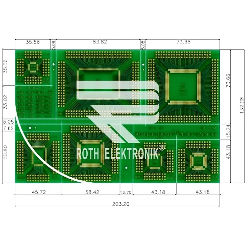 לוח מתאמים לרכיבי QFP ~ DIP - SMD ROTH ELEKTRONIK