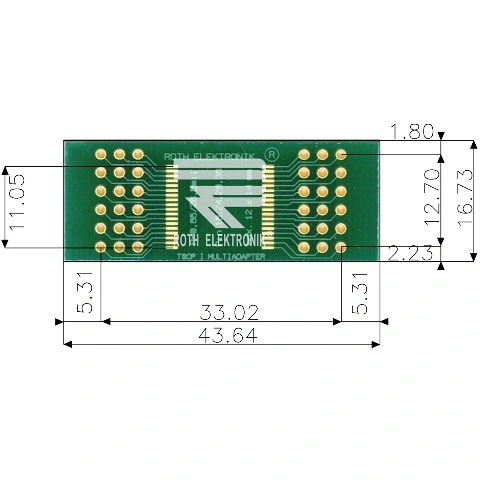 לוח מתאם לרכיבי TSOP I (16-36 PIN) ~ DIP - SMD ROTH ELEKTRONIK